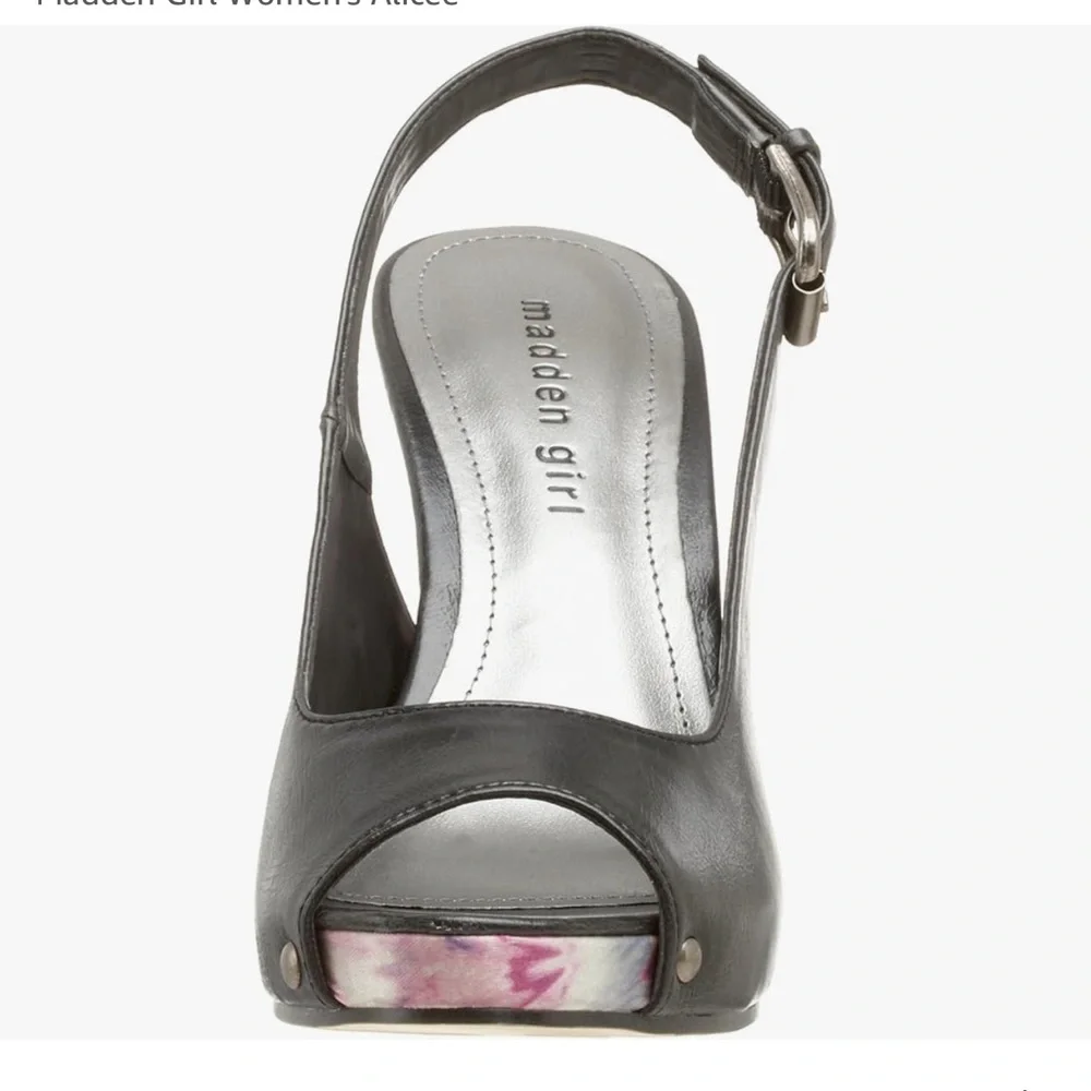 Madden Girl by Steve Madden Black Purple Wedge Sandals